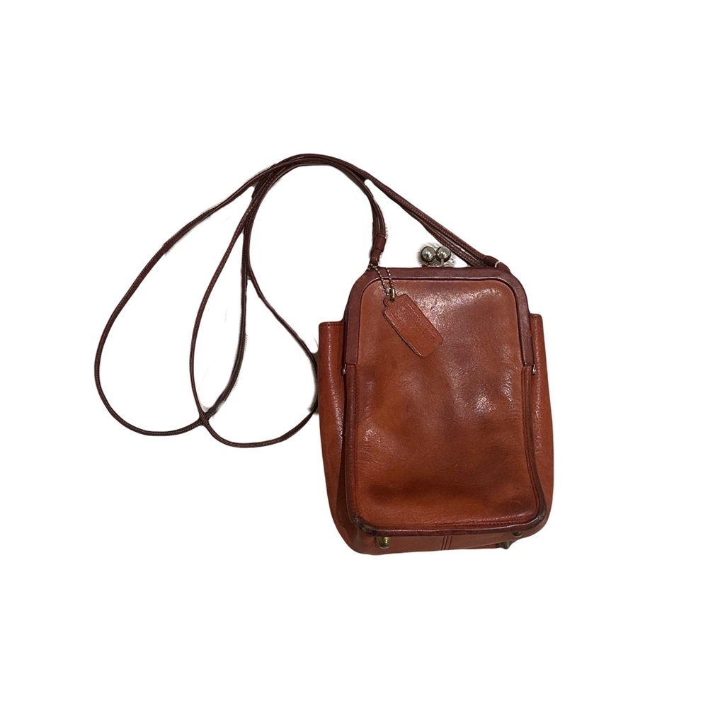 RARE Bonnie Cashin Coach double kisslock swing bag in Rust